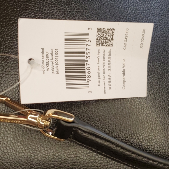 🎉HP🎉! Kate Spade ♥️NWT♥️ Medium Black Dome Satchel! - Picture 10 of 16